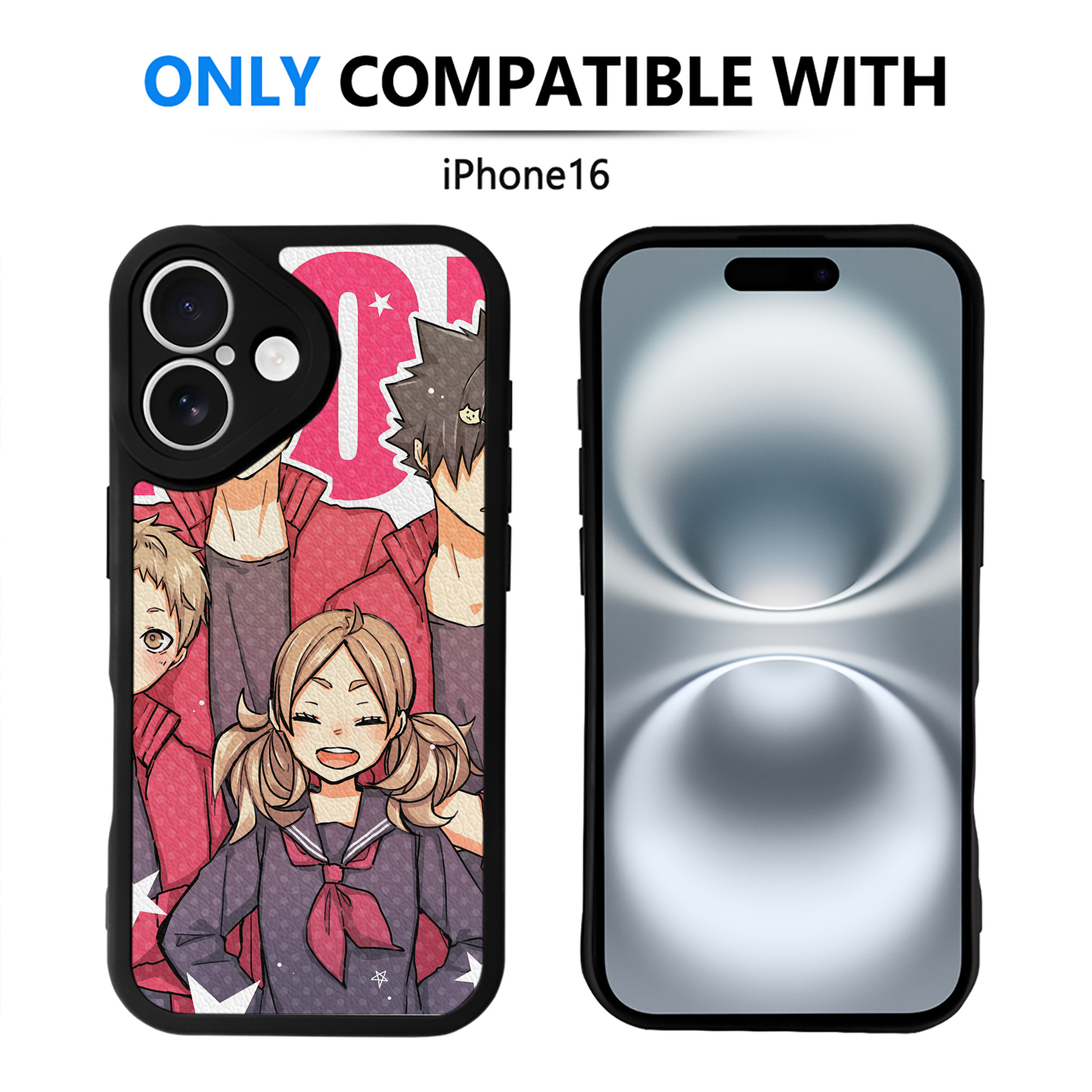 （画像用） ハイキュー!! Haikyu!! 【iPhone 16シリーズ対応】シリコンスマホケース（レザー調） 材質：シリコン